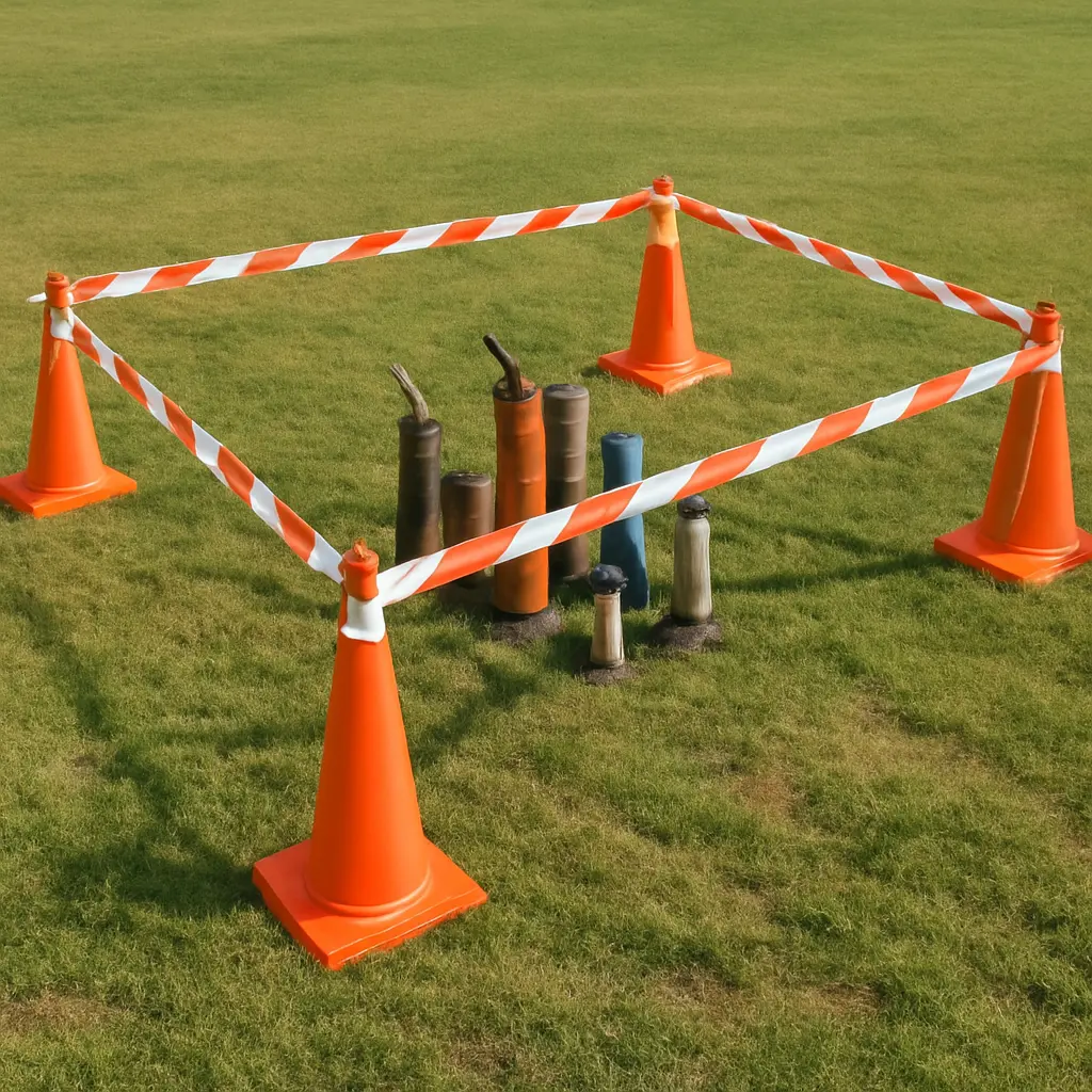 Bezpečnostní zóna Vyznačená bezpečnostní zóna pro ohňostroj