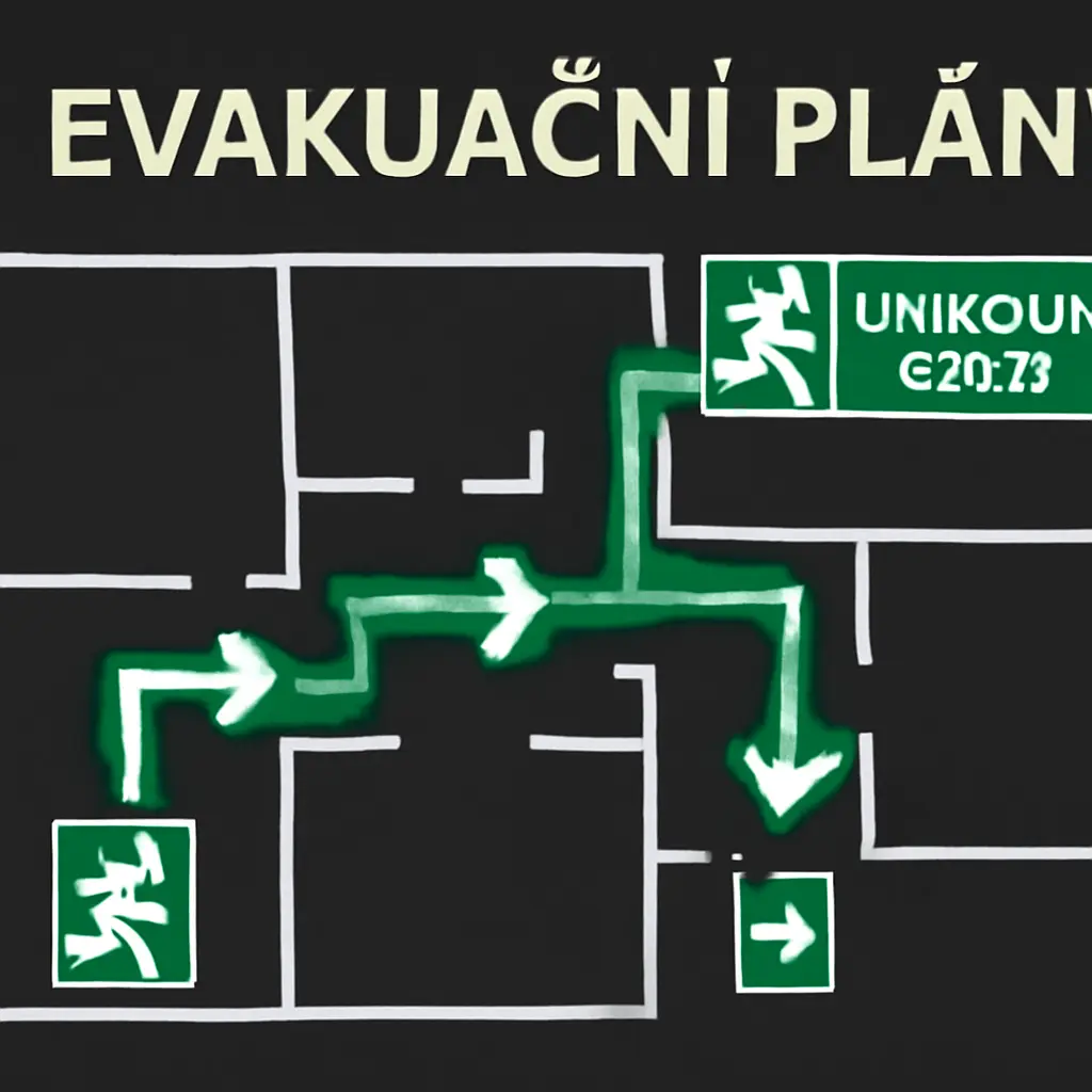 Plán nouzového zásahu Mapa evakuace a plán nouzového zásahu pro pyrotechnické show
